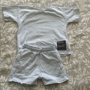 Zara Light Blue T-Shirt and Shorts Set